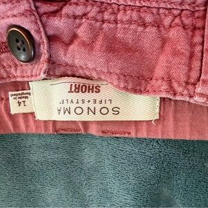 Sonoma Coral Button-Accent Shorts